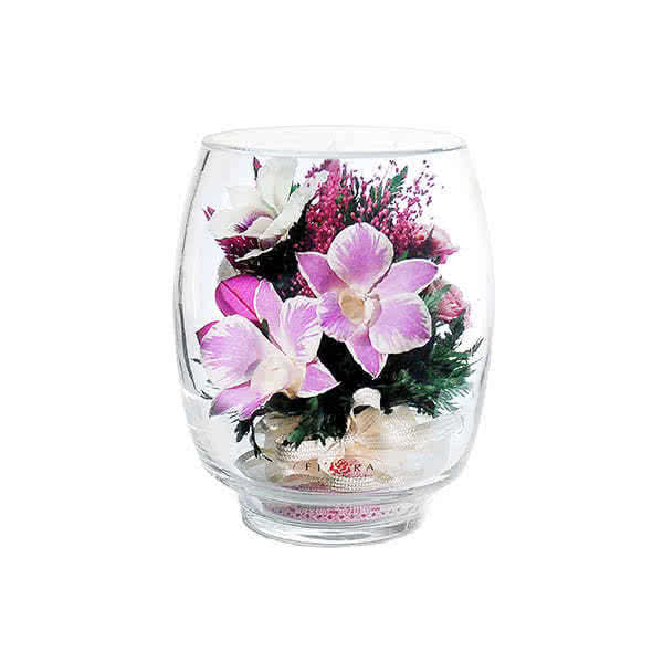 Бело-розовые и белые орхидеи с диантусами